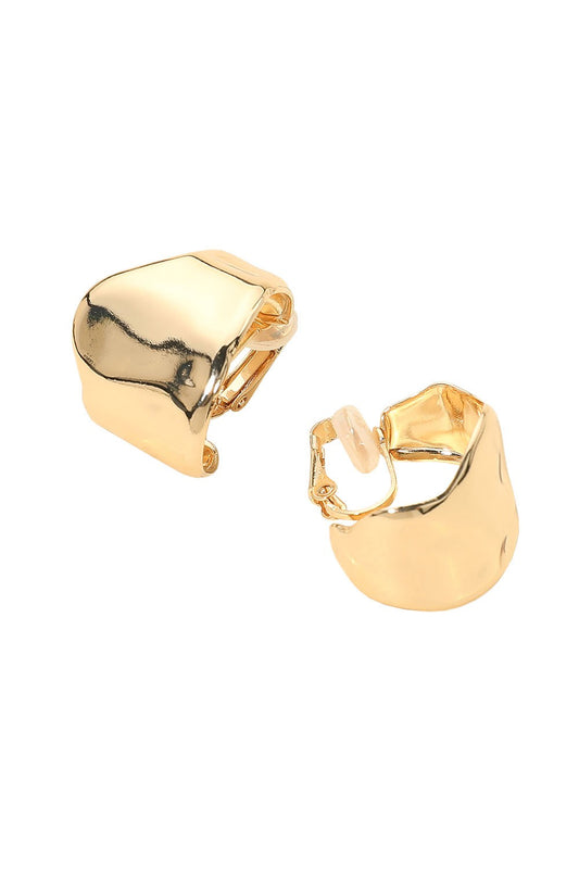 sculpted metal clip on earrings