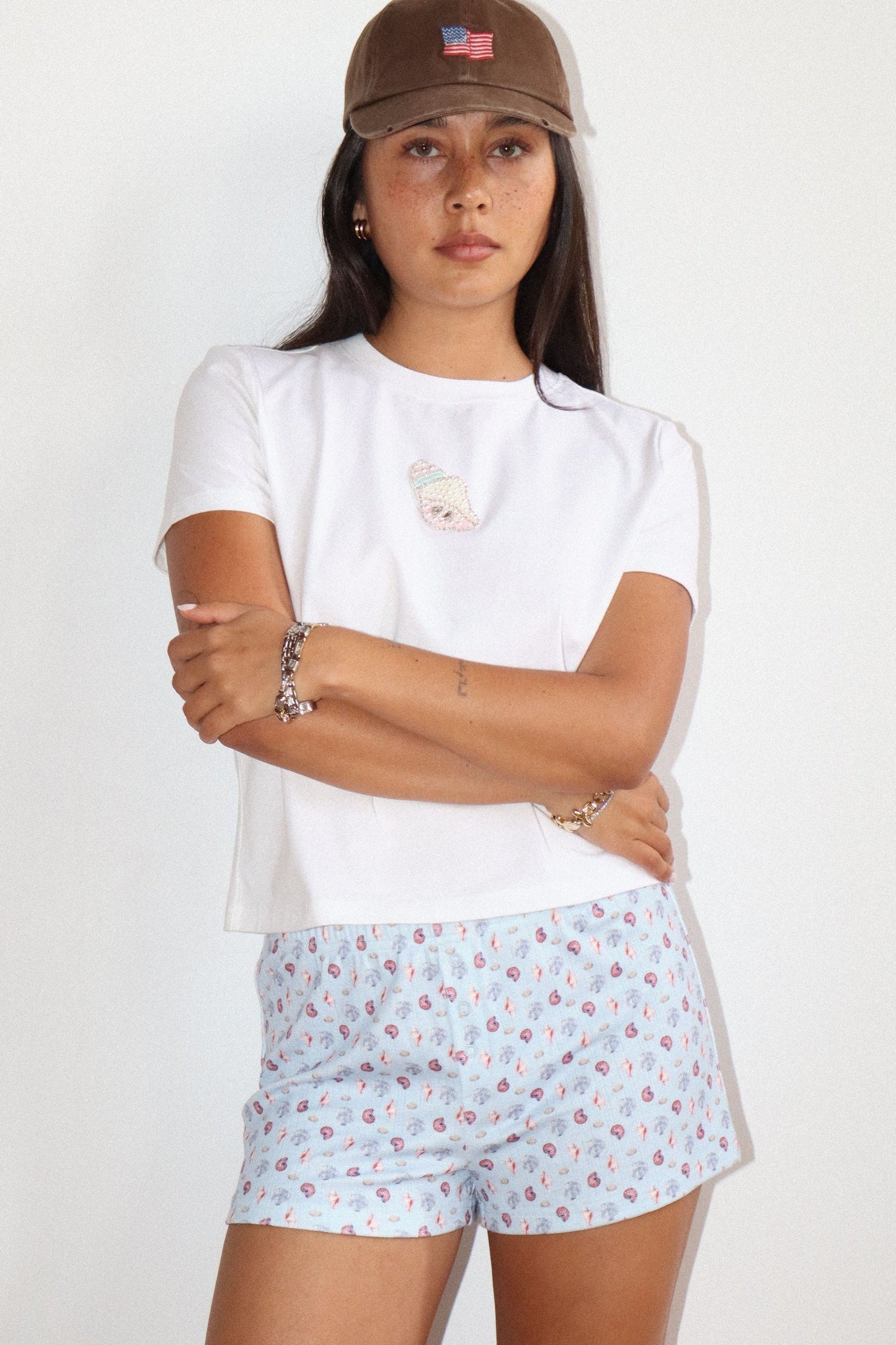 seashell beaded baby tee