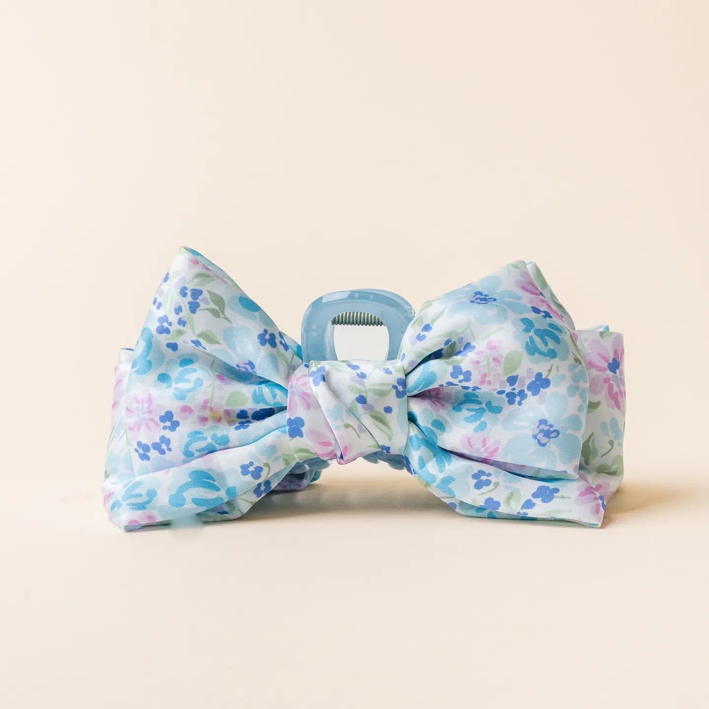 Satin Bow Claw Clip - Floral