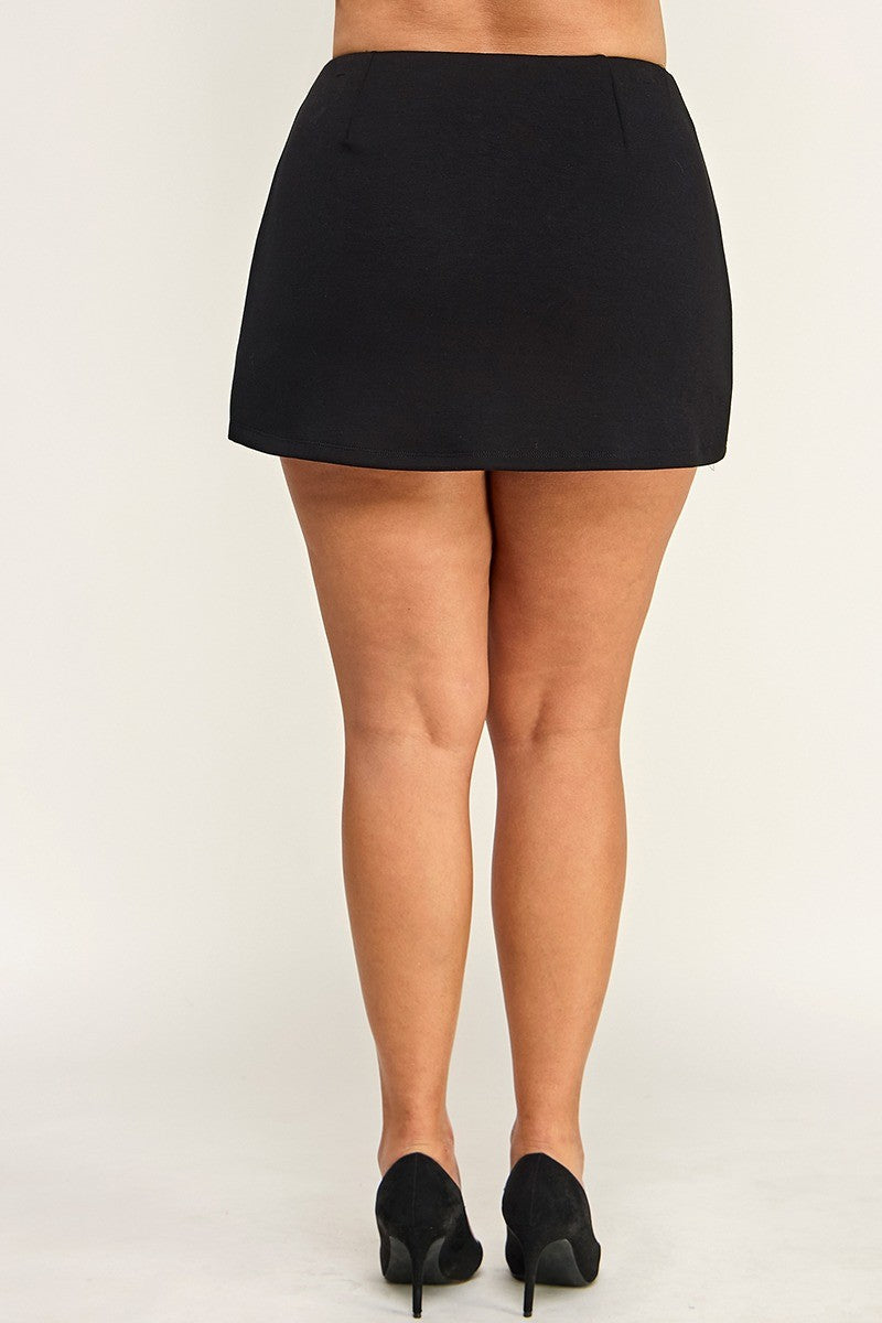 shayla side slit mini skort-curvy