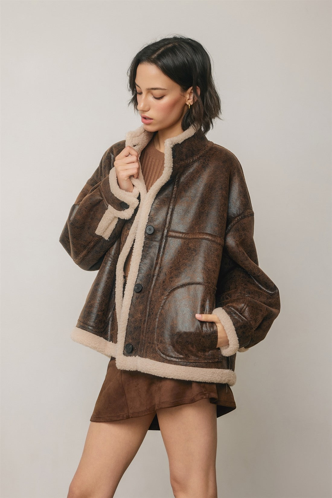shearling moto jacket