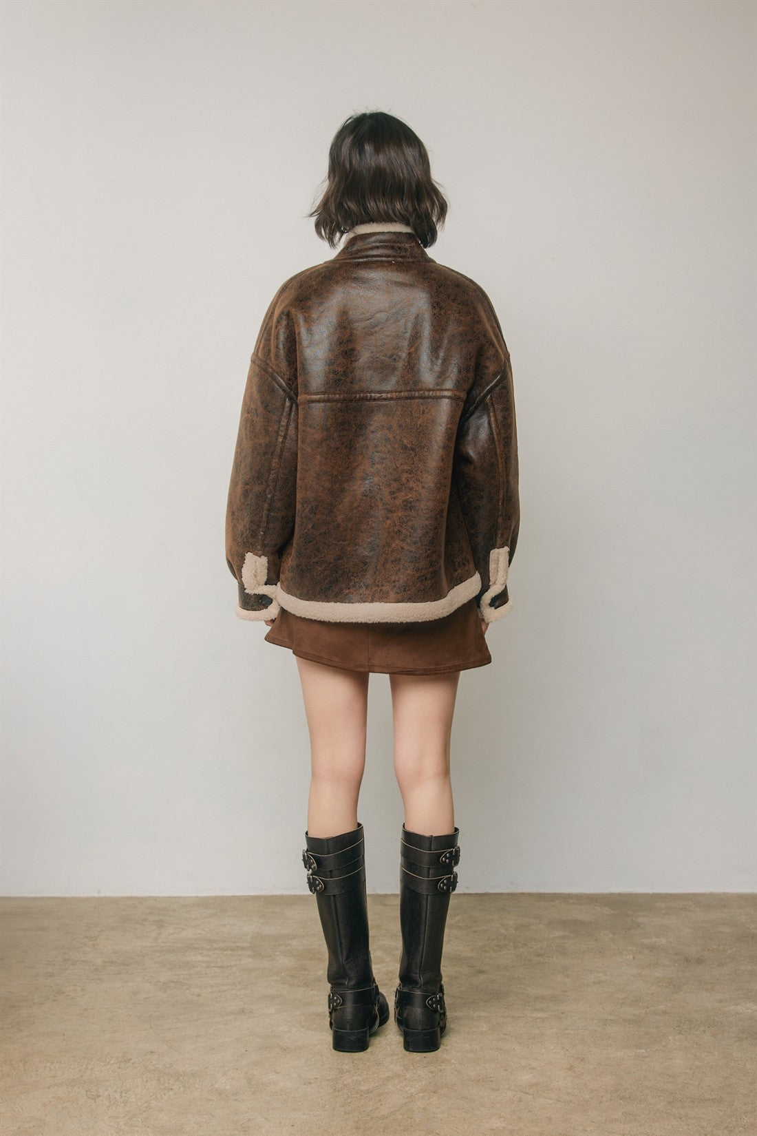 shearling moto jacket