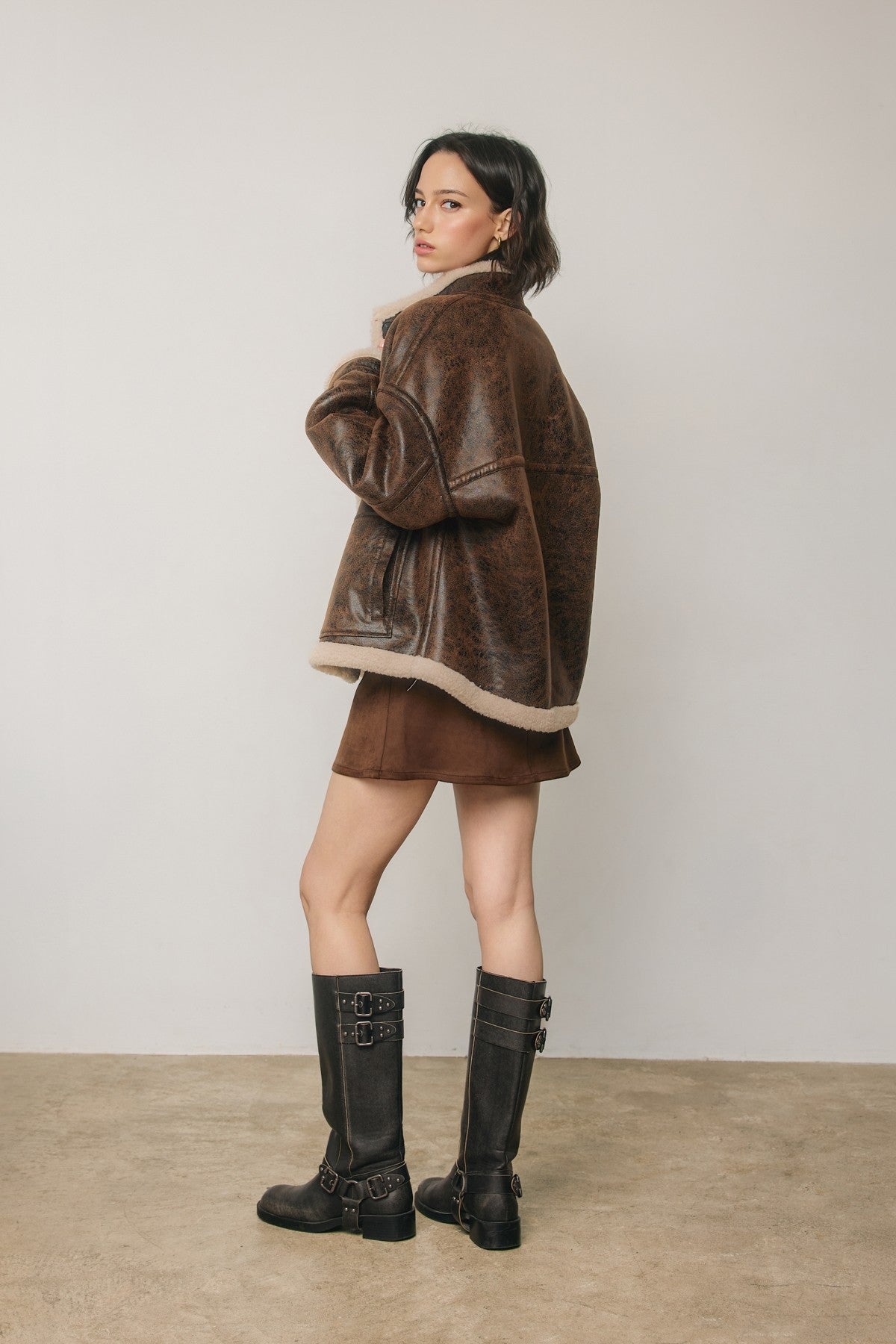 shearling moto jacket