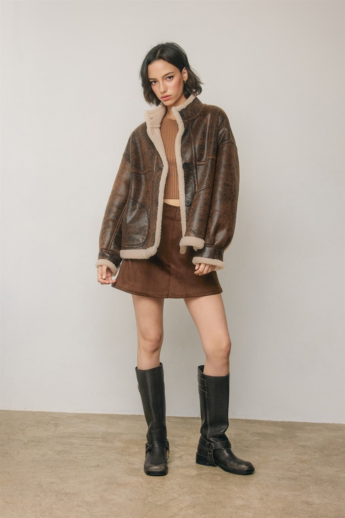 shearling moto jacket