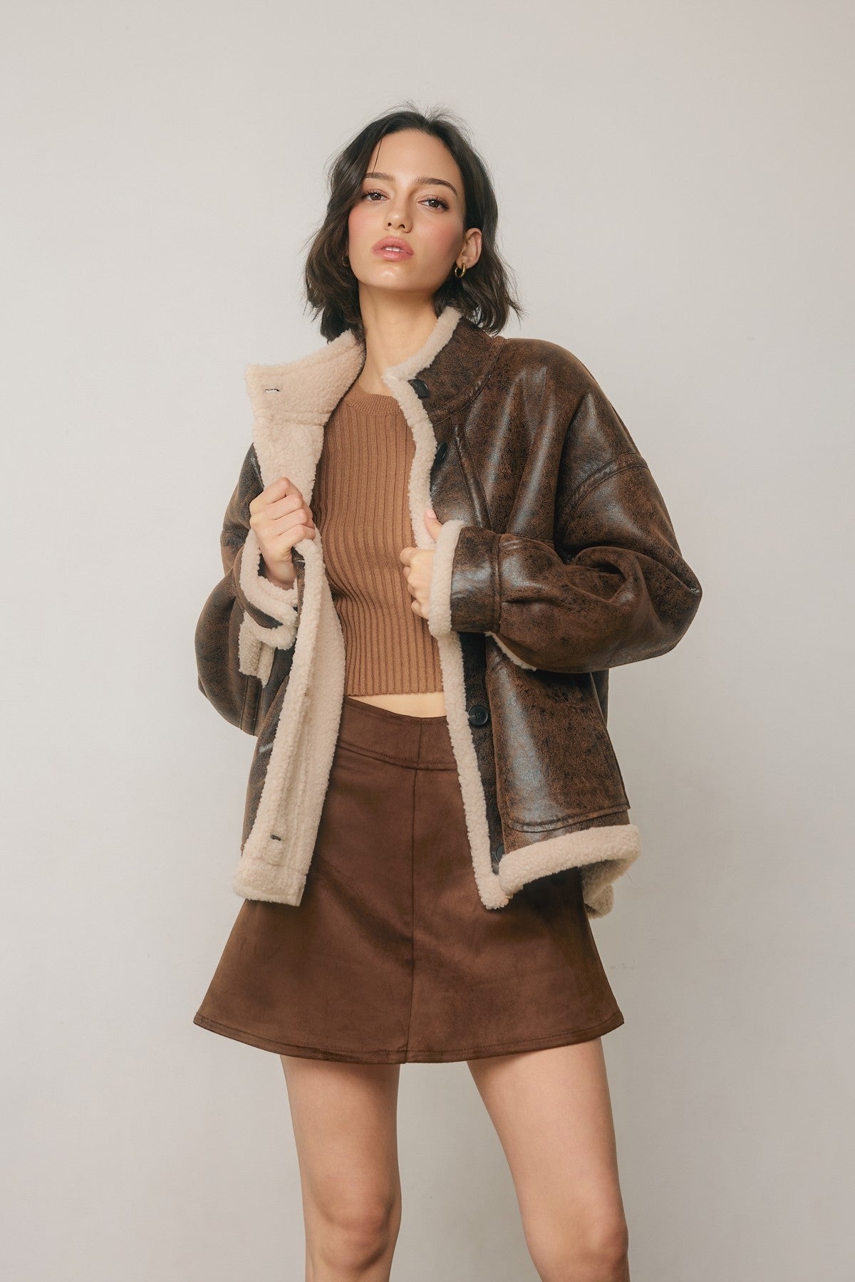shearling moto jacket