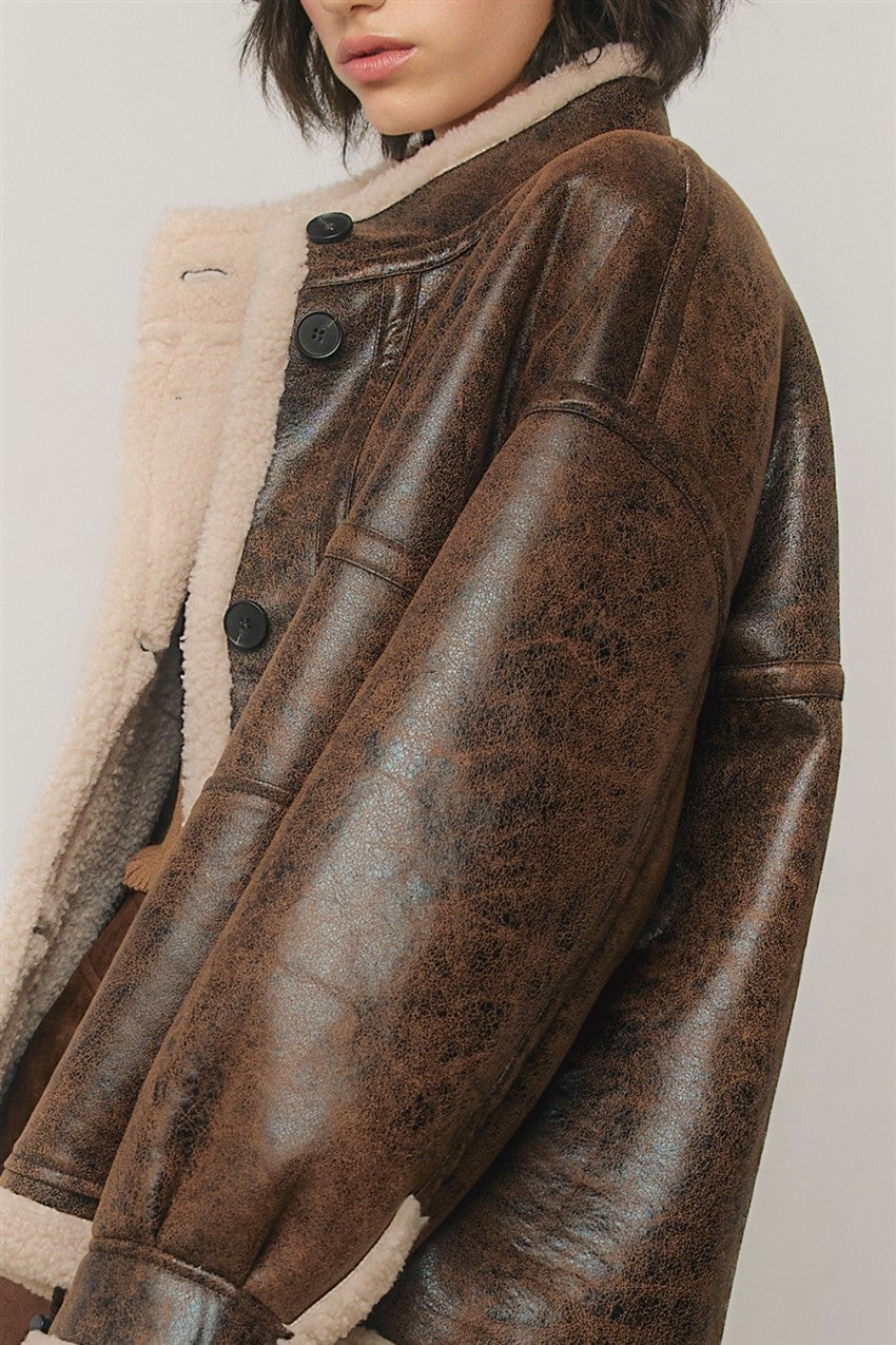 shearling moto jacket