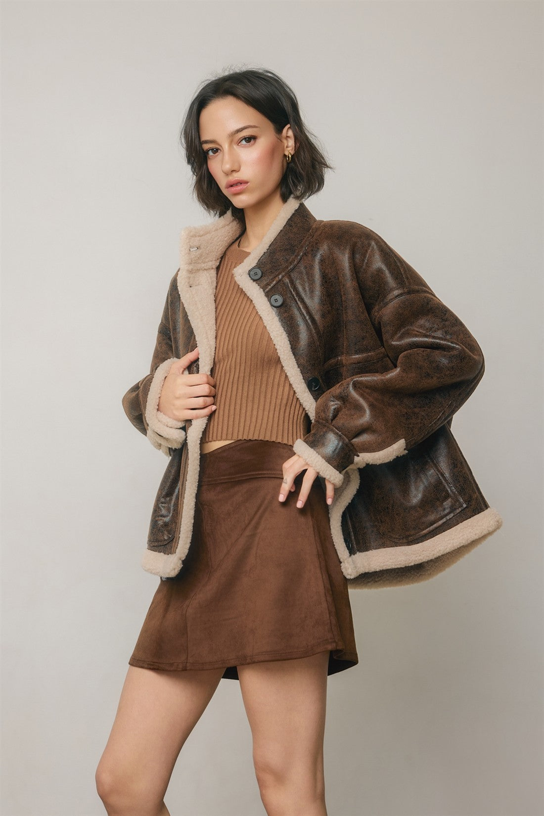 shearling moto jacket