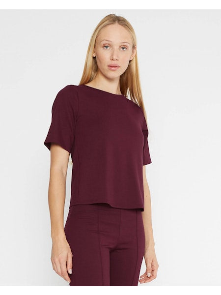 ponte knit short sleeve top