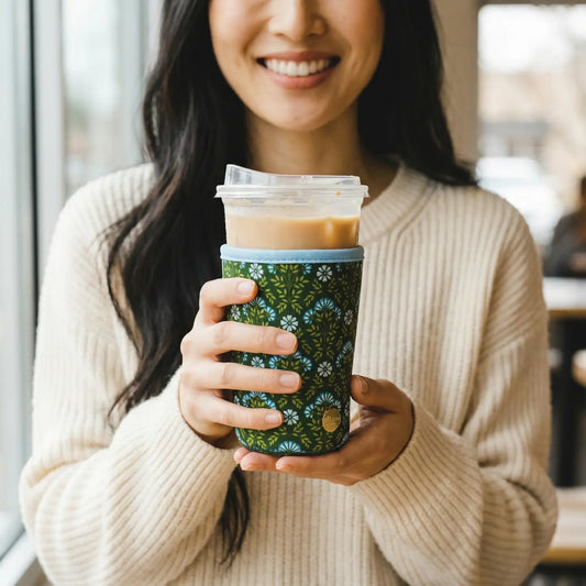 sip savvy drink sleeve-large-everbloom forest green