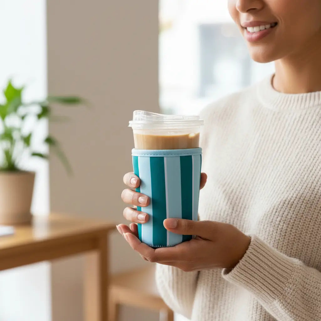 sip savvy drink sleeve-sicily stripes teal