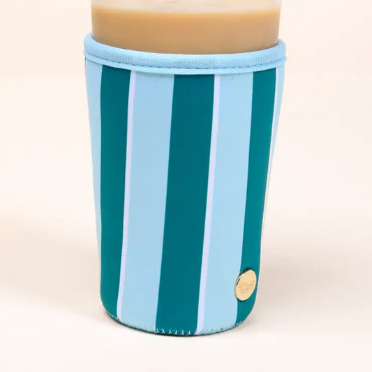 sip savvy drink sleeve-sicily stripes teal