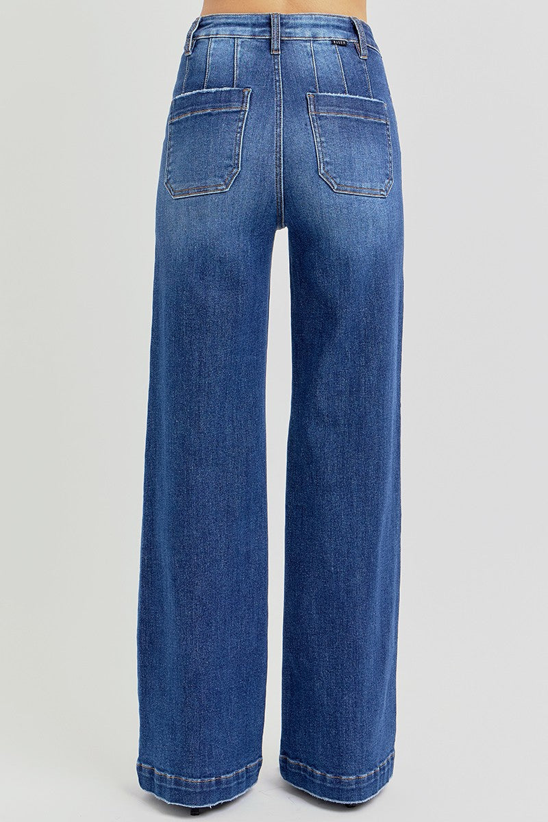 HR Wide Leg Slanted Pocket Jeans