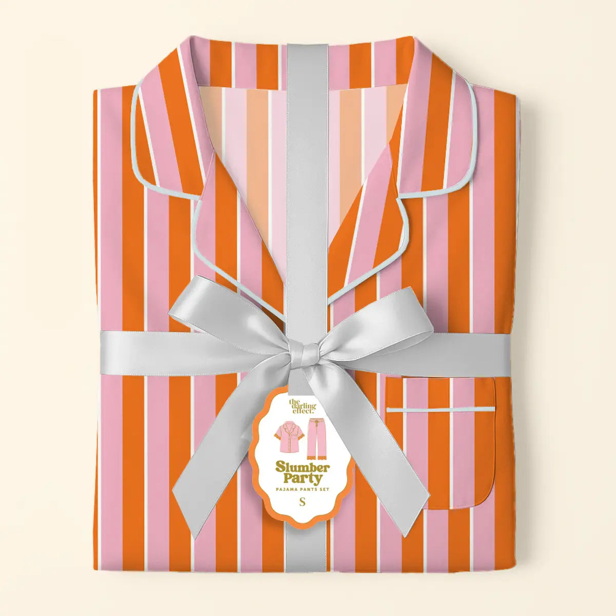 slumber party pajama pants set-pink sicily stripes