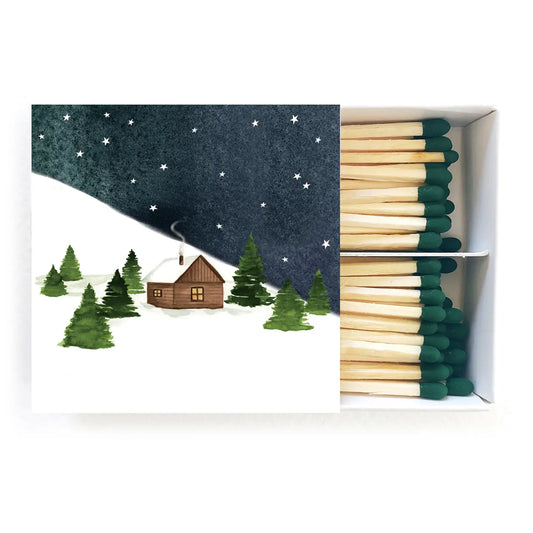 snowy cabin matches