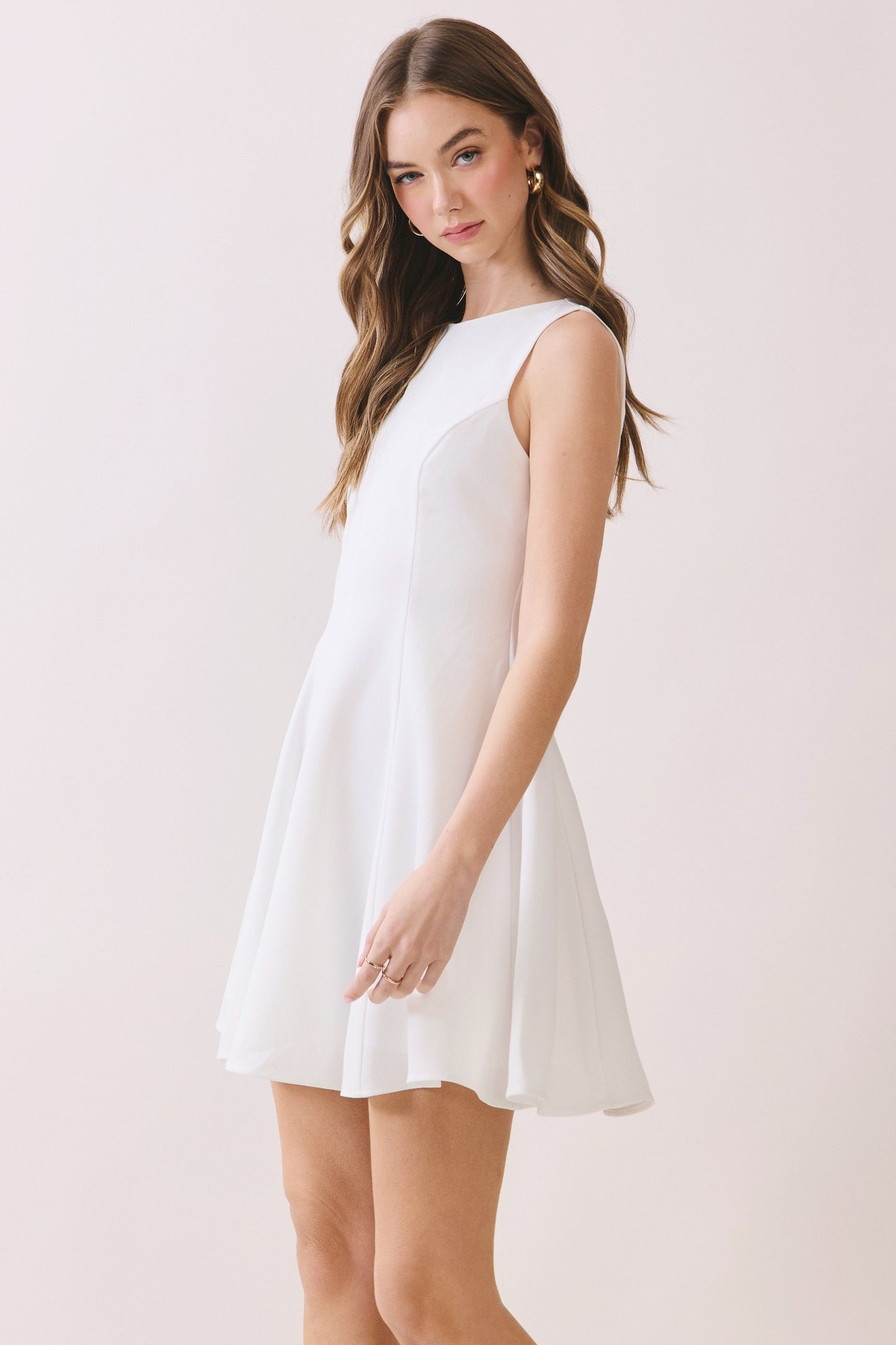 solid ground mini dress