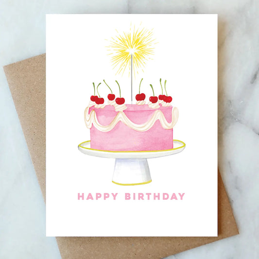 sparkler cake birthday card