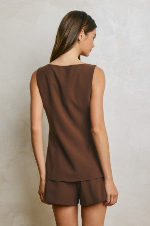 Square Neck Vest Suit Romper
