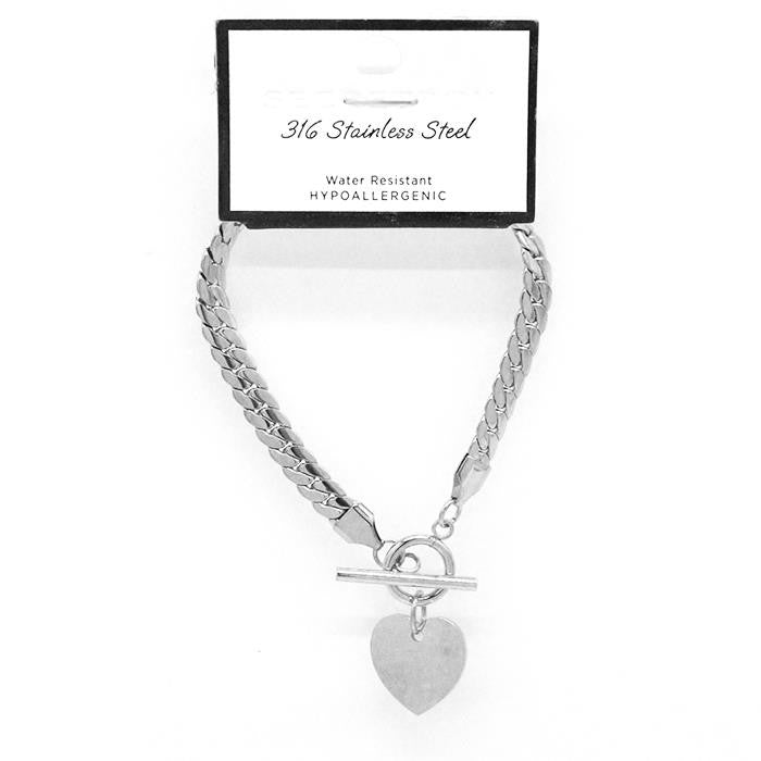 stainless steel heart bracelet