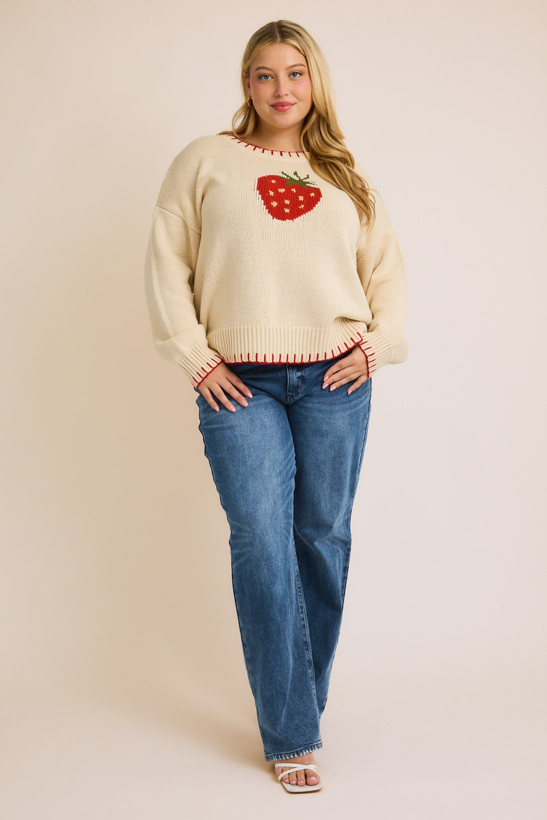 strawberry fields sweater-curvy