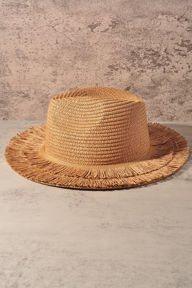 straw fringe panama sun hat