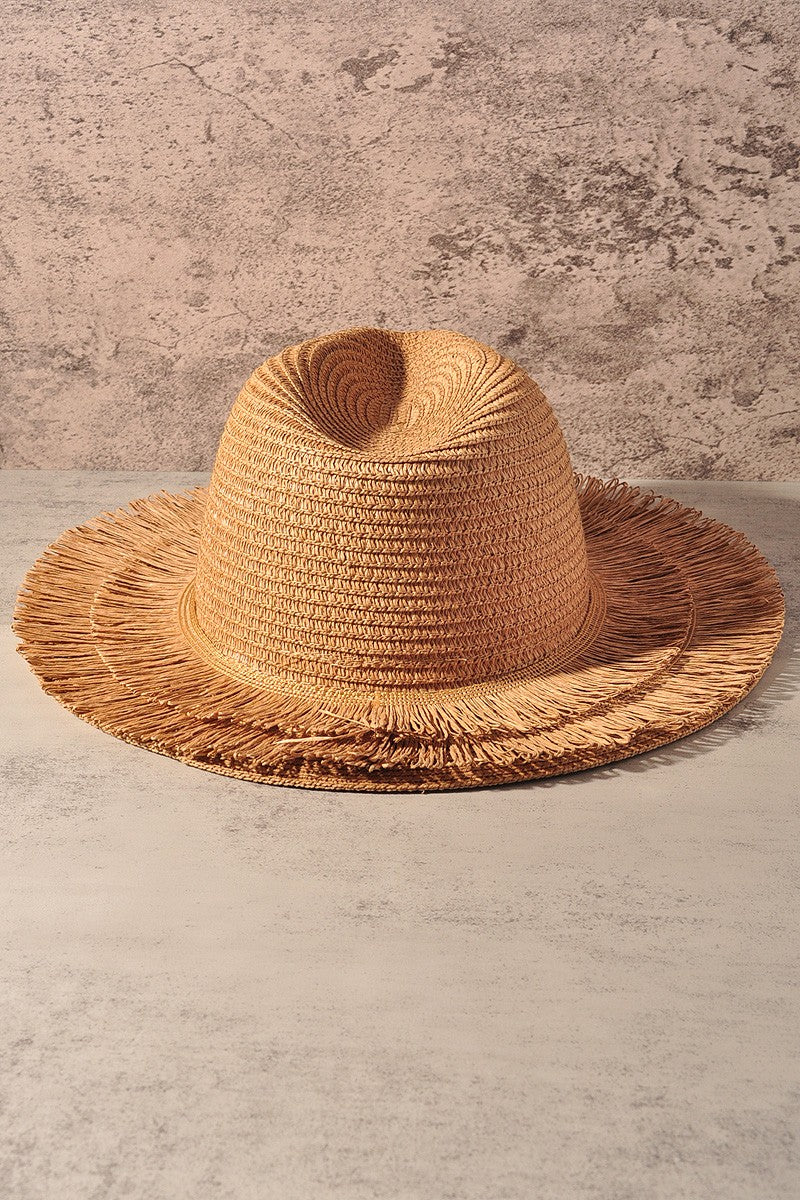 straw fringe panama sun hat