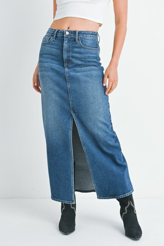 stretch classic midi skirt