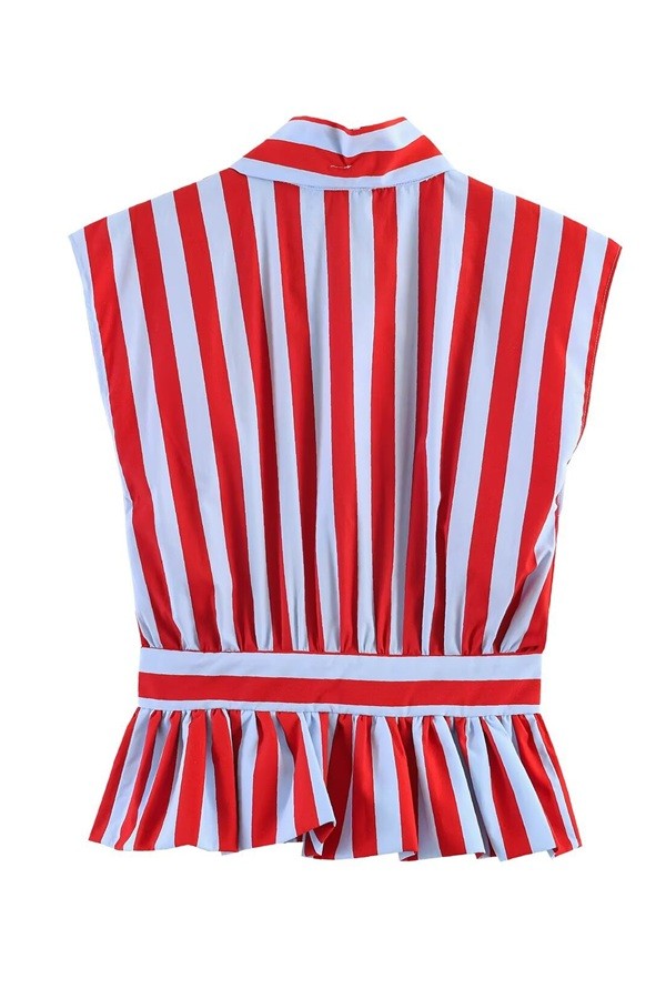 striped bow tie blouse