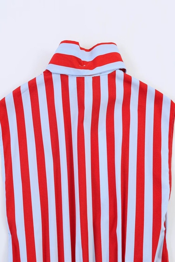 striped bow tie blouse