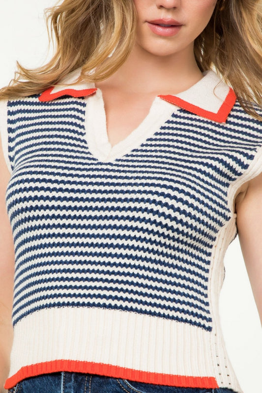 stripe sweater vest