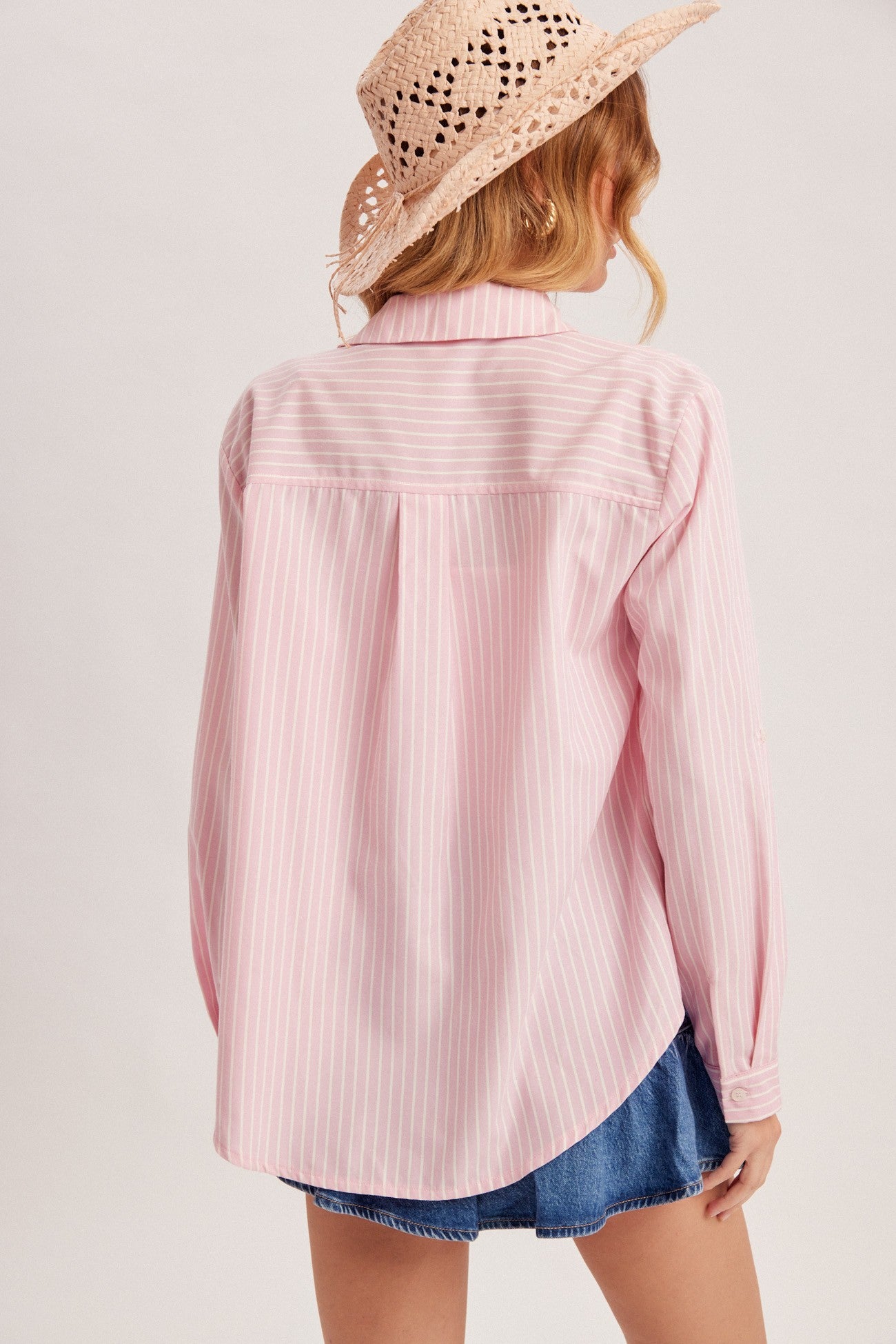 summer breeze stripe button down