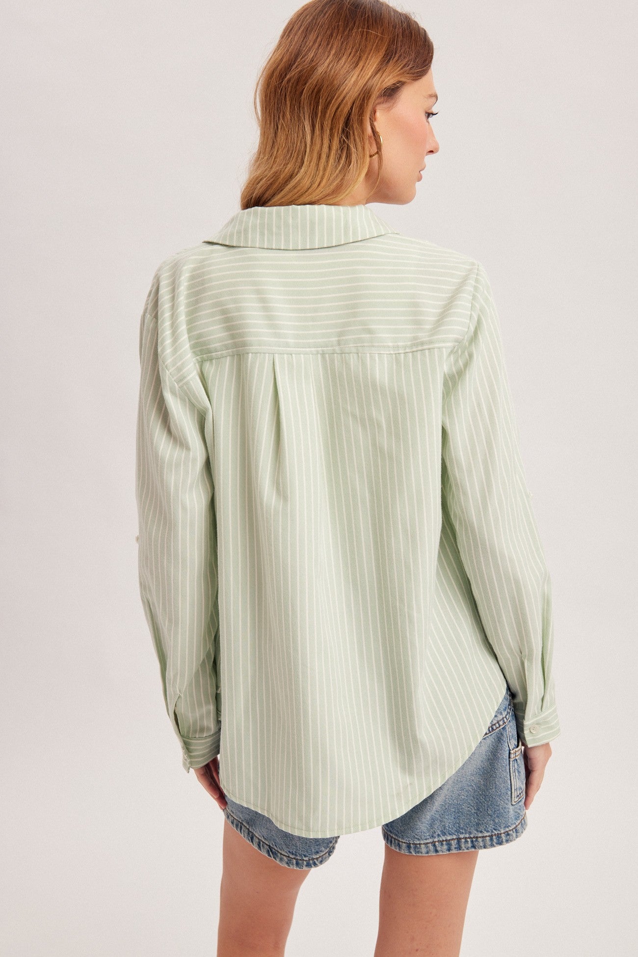 summer breeze stripe button down