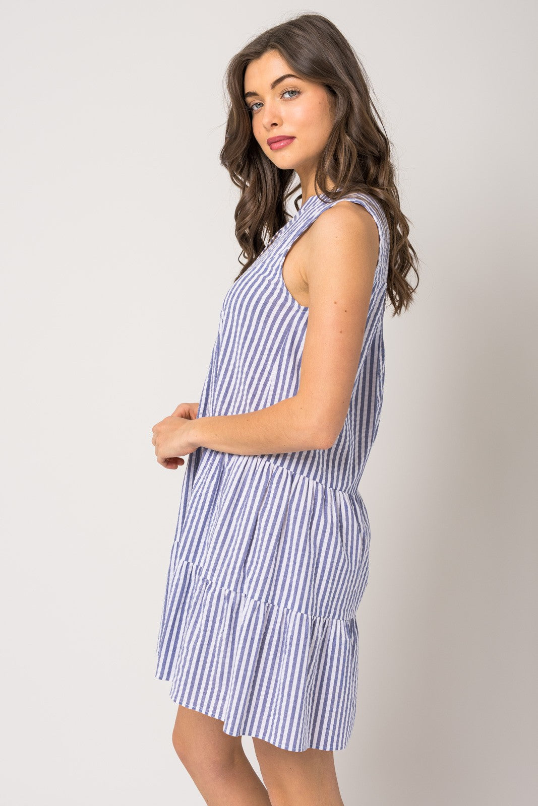 swinging stripe mini dress