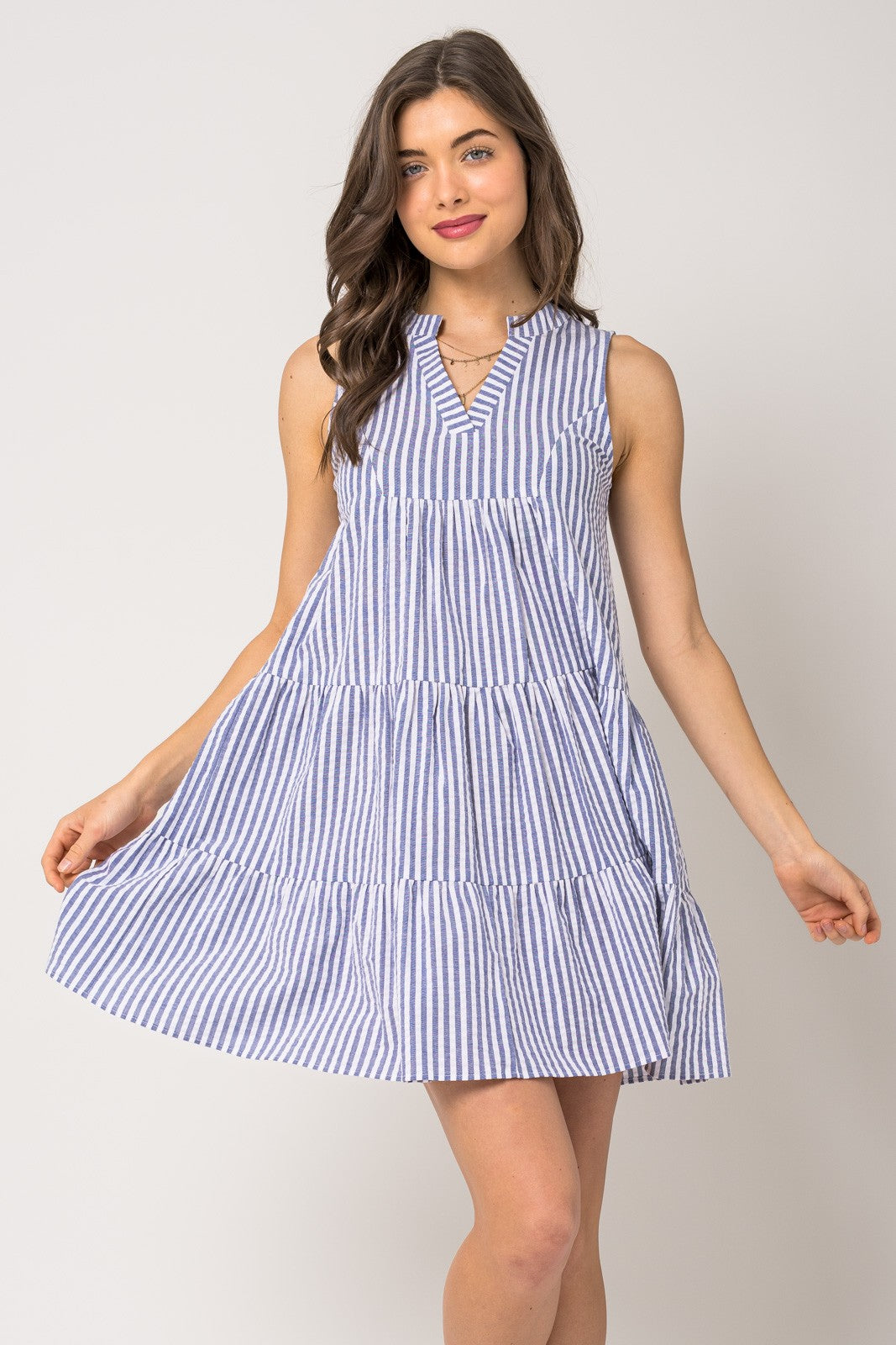 swinging stripe mini dress