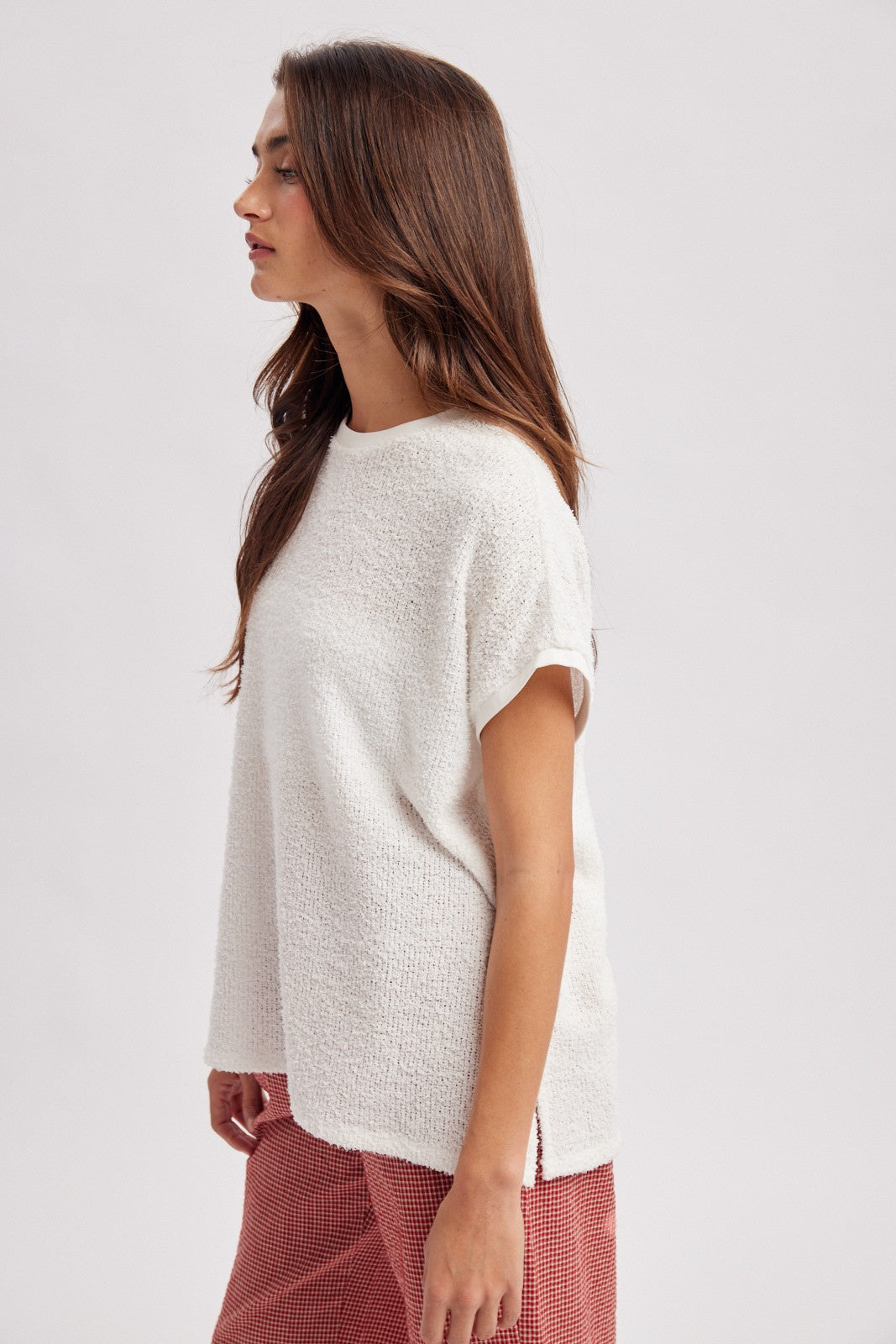 textured basic knit top