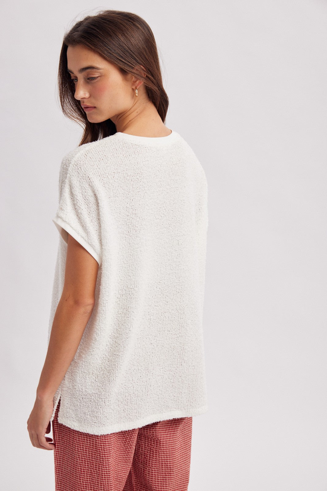 textured basic knit top