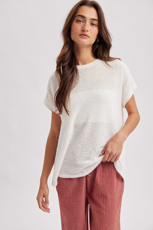 textured basic knit top