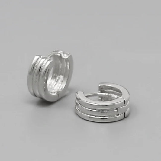 textured metal huggie hoop earrings