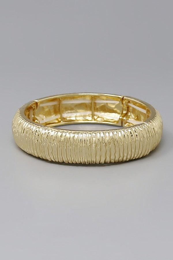 textured metal stretch bracelet