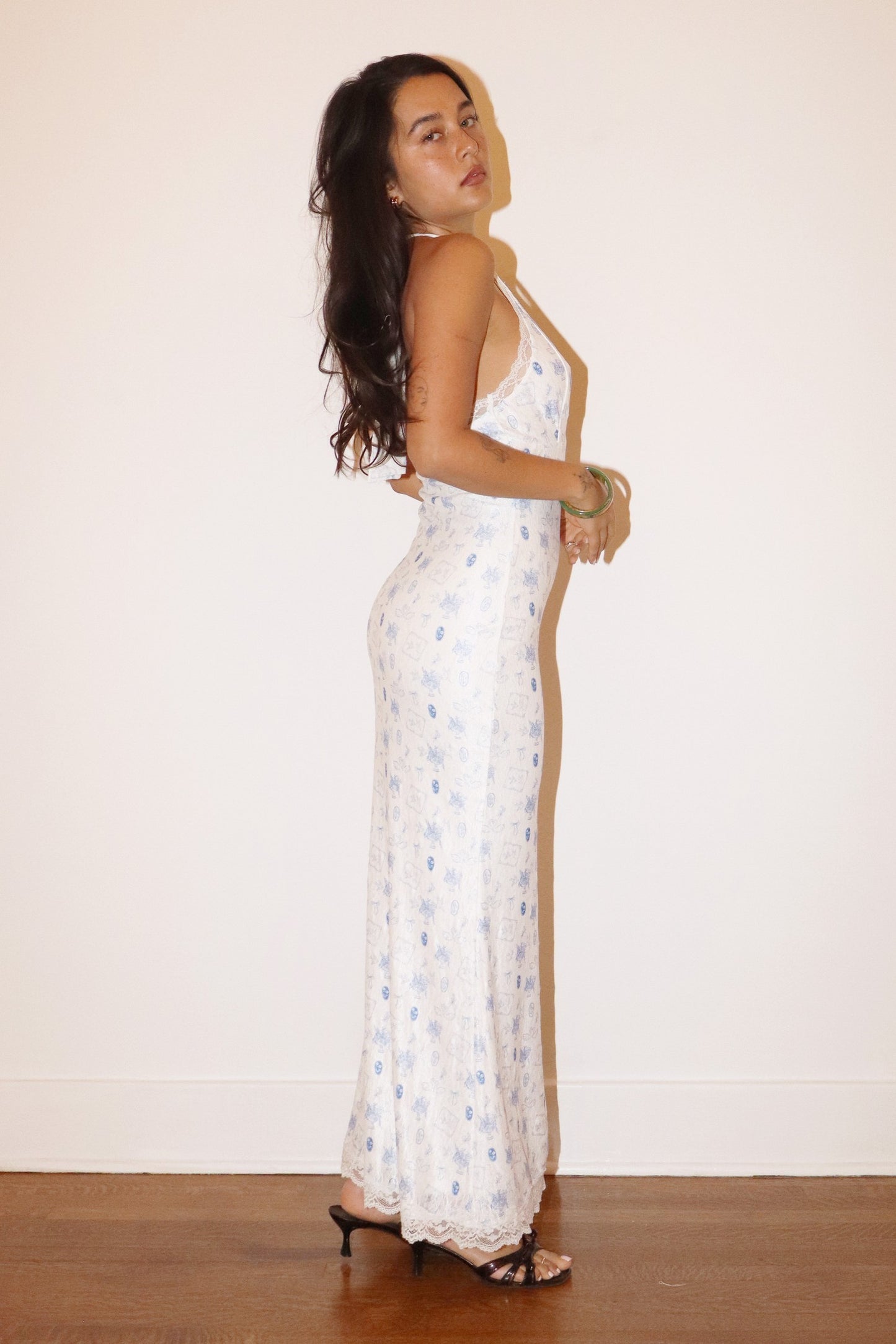 toile lace maxi dress
