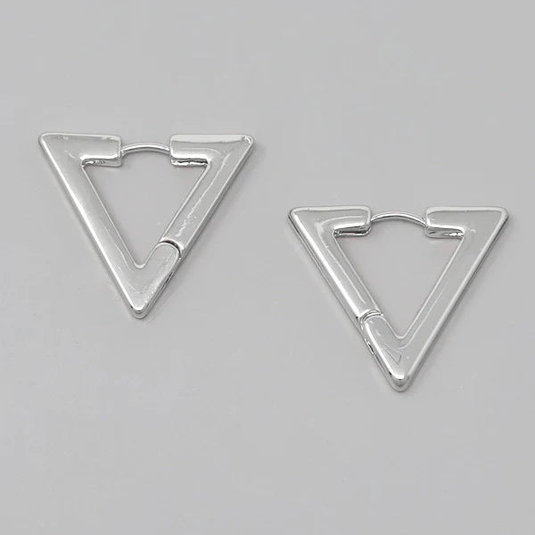 triangle metal hoop earrings