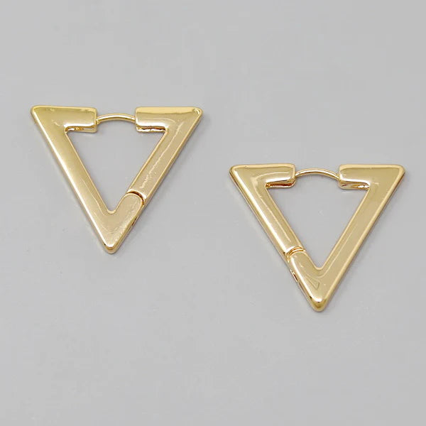triangle metal hoop earrings