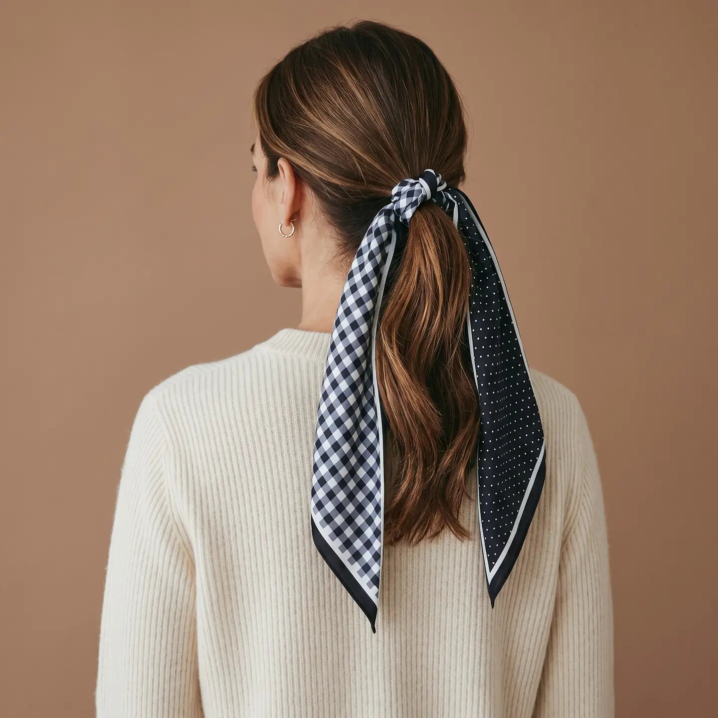 twirl & tie scarf-gingham black