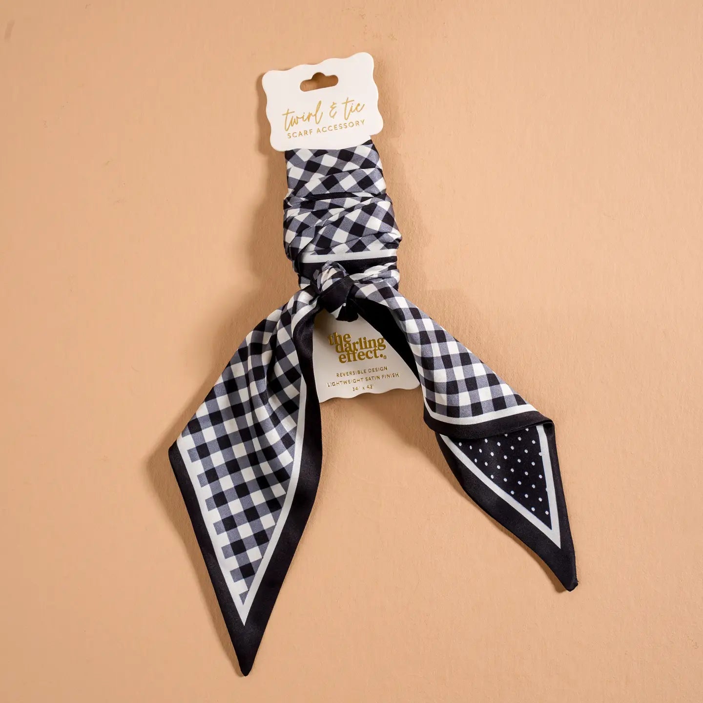 twirl & tie scarf-gingham black