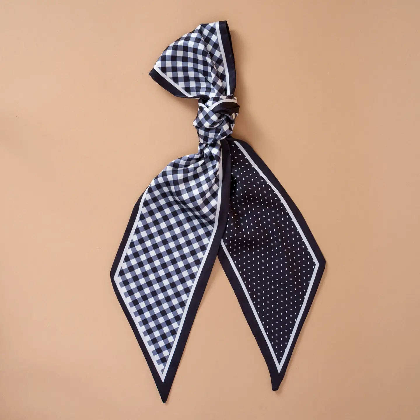 twirl & tie scarf-gingham black