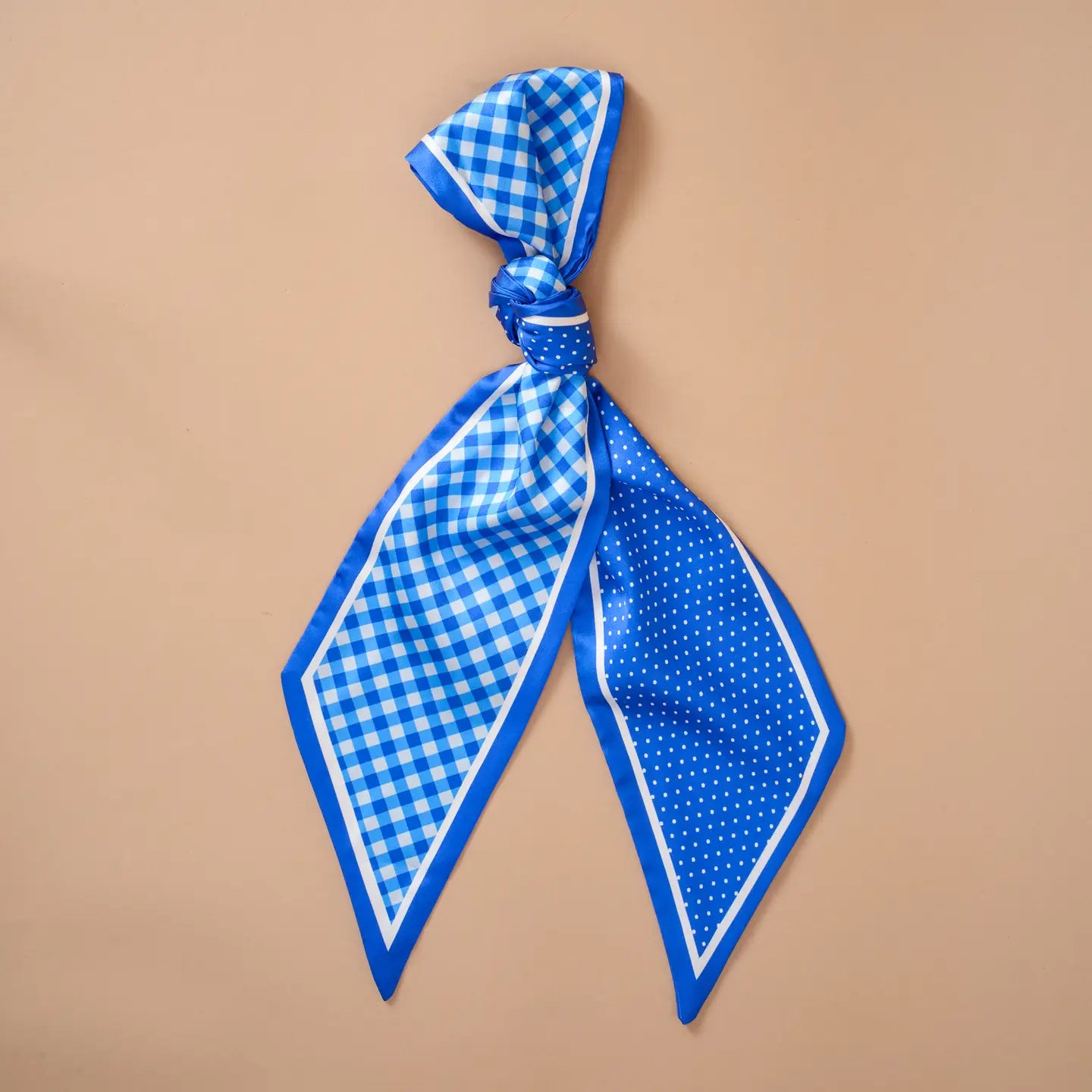 twirl & tie scarf-gingham blue
