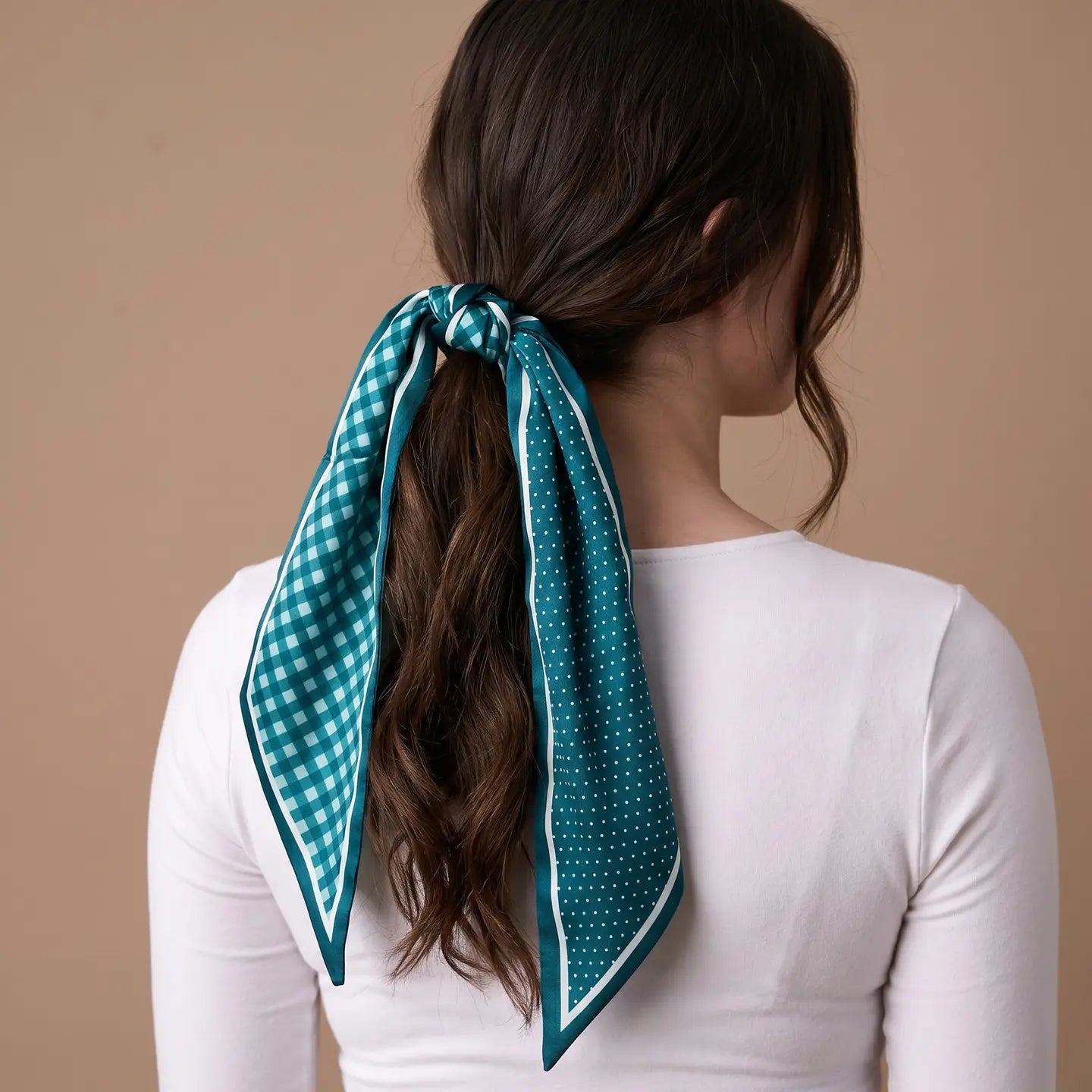 twirl & tie scarf-gingham green