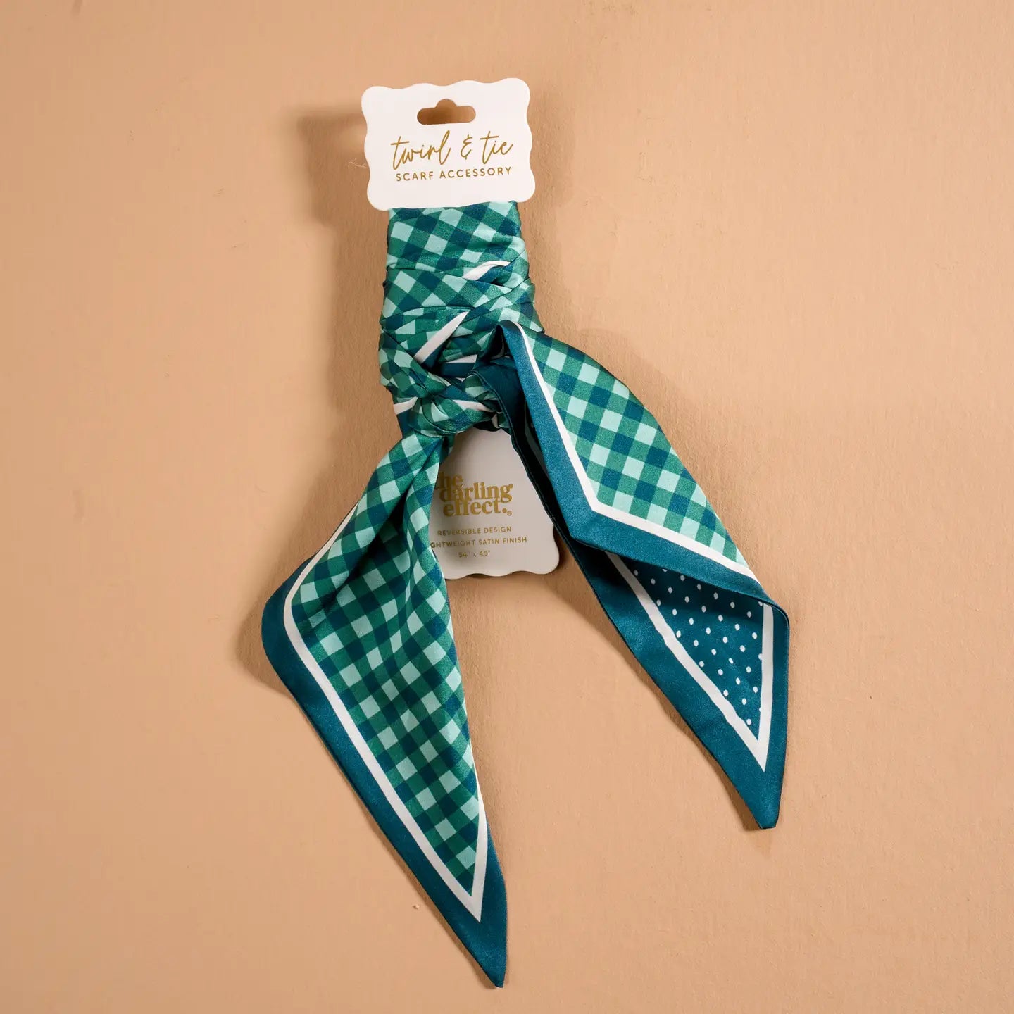 twirl & tie scarf-gingham green