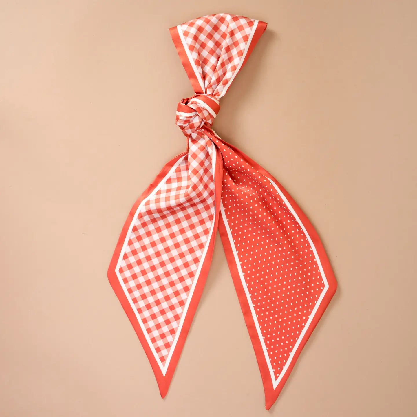 twirl & tie scarf-gingham orange