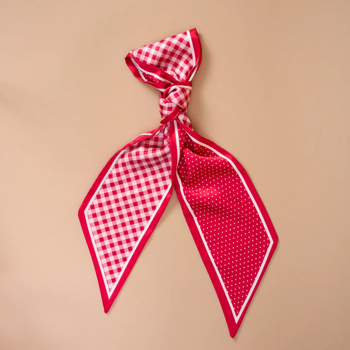 twirl & tie scarf-gingham red