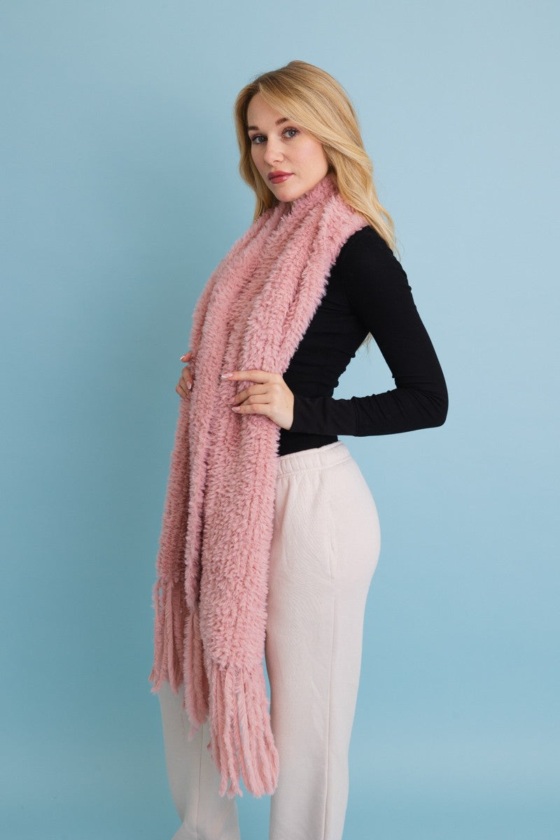 ultra soft boucle fringe blanket scarf